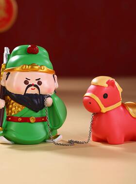 创意钟馗摆件职场防小人物件关公财神爷办公室工位玄学桌面装饰品