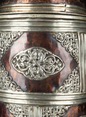 藏式复古收纳盒储物盒糌粑盒糖果盒法事米盒纯铜客厅装饰摆件