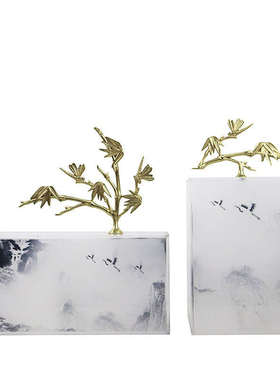 新中式落地大理石创意风景样板房售楼处别墅酒店软装工艺装饰品