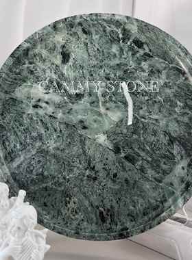 普拉达绿托盘装饰盘食物摆盘奢石摆件艺术高档茶几客厅洗手台桌面