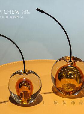 轻奢现代北欧樱桃玻璃摆件桌面玄关酒柜电视柜书房样板间样品屋展