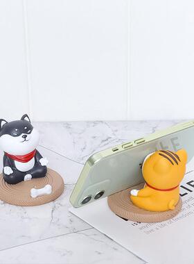 如果卡通猫咪狗狗手机支架平板支撑架子树脂工艺品创意着桌面摆件