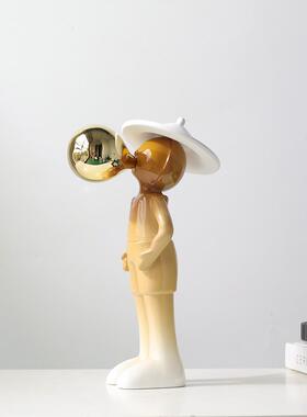 现代抽象树脂雕塑酒店商店商业展厅美容美发店直播间布置装饰摆件