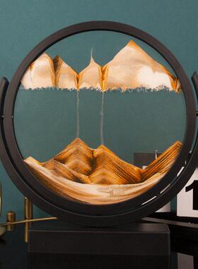 流沙画饰品翻转客厅沙漏玻璃饰品毕业礼品山水画办公室装饰