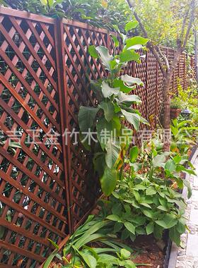 防腐木栅栏户外庭院隔断围栏网格篱笆花园爬藤架实木花架碳化防腐