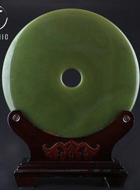 ROADMAKER古青玉平安扣摆件电视柜上摆放装饰品天然玉石客厅招财