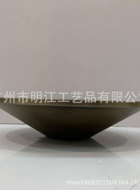 铁艺斗笠款酒店餐桌摆花新中式微景观托盘仿真花造景盘