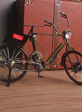 美式复古创意铁艺自行车家居饰品桌面摆件手工做旧单车装饰工艺品