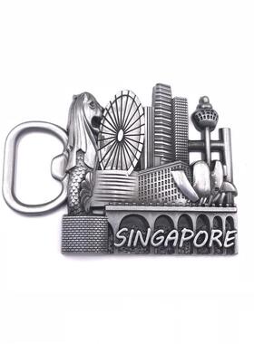 新款直销高档金属新加坡外贸好货冰箱贴磁性立体加厚新款式旅游纪