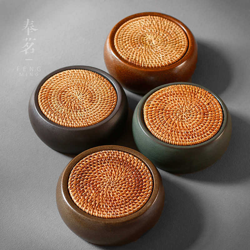 Scratch pottery kiln change kung fu tea set water storage dry brewing table pot bearing tray Japanese style pot mat tea tea set accessories