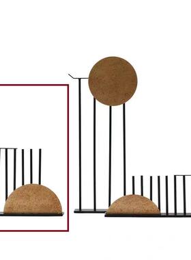 现代极简金属屏风日出摆件桌面电视柜玄关卖场装饰品金属工艺软装