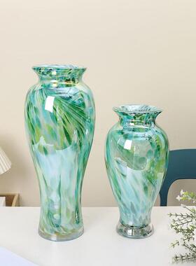 简约中式复古多色珠光玻璃花瓶客厅餐厅桌面玄关插花花器装饰品