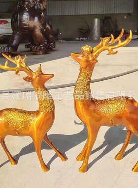 别墅客厅小鹿铜像摆件一对纯铜鹿60公分1米1.5米装饰品铸造生产厂