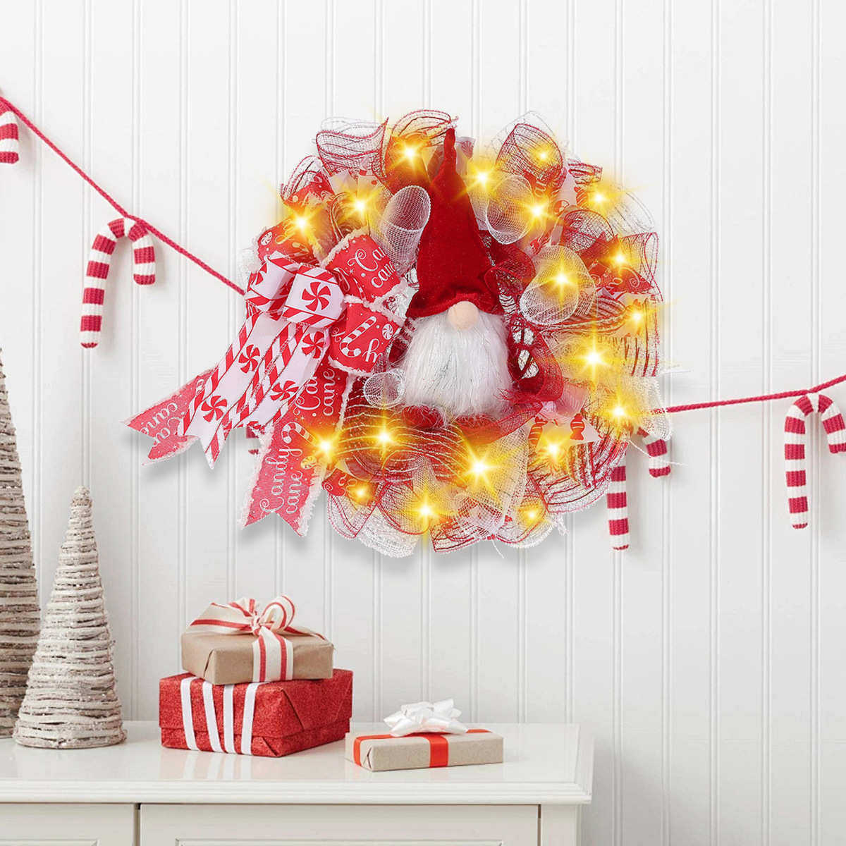 纵鸿新品门前装饰圣诞花环创意圣诞节挂饰壁挂节日布置道具,淘宝优惠券,粉丝福利购,淘宝优惠卷