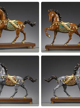 大铜世家黄铜马上有钱生肖马摆件家居客厅办公室桌面装饰乔迁礼品