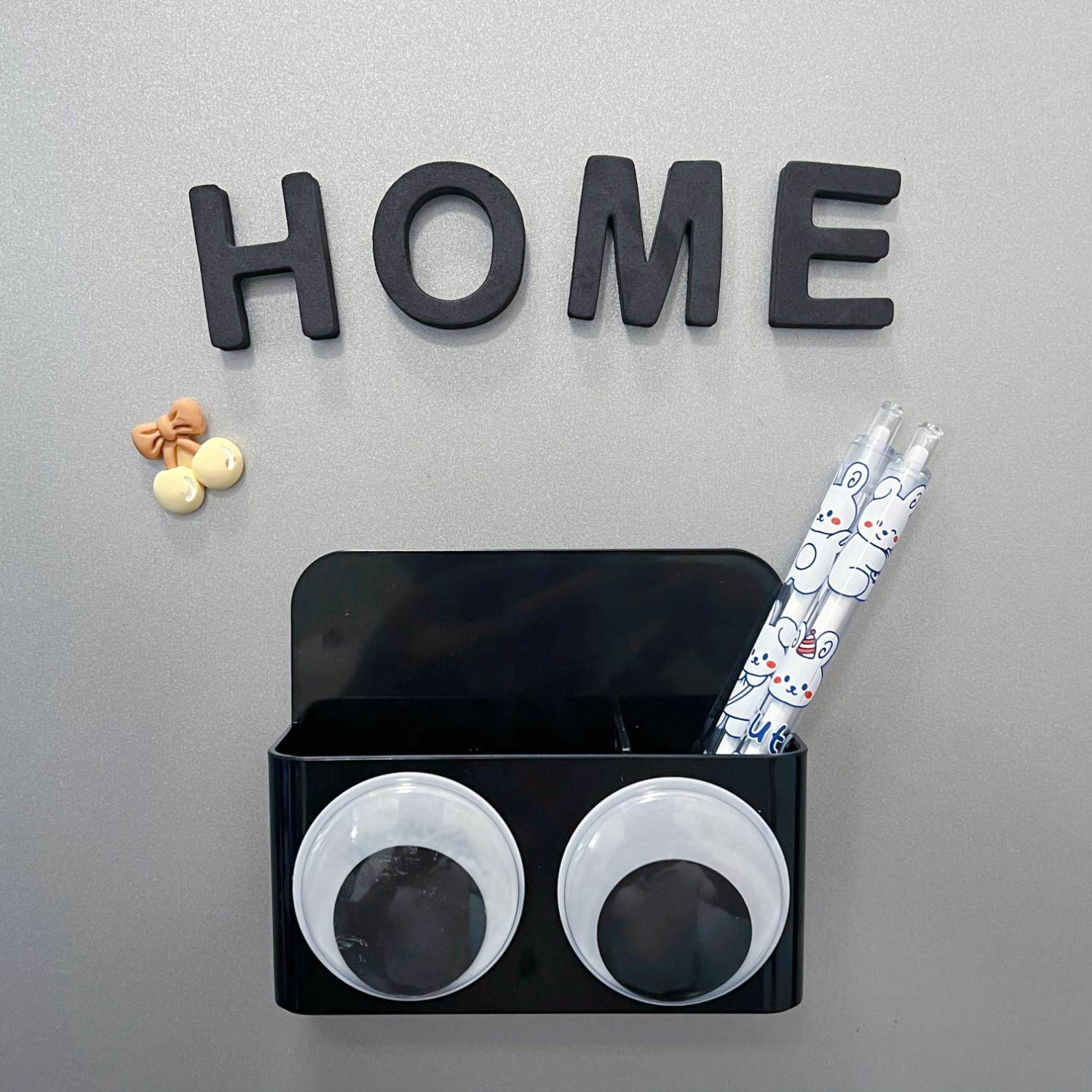 眼睛磁吸塑料笔筒收纳盒白板磁性笔盒冰箱多功能收纳盒,淘宝优惠券,粉丝福利购,淘宝优惠卷