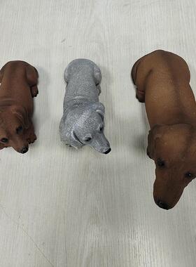 跨境创意可爱仿真腊肠犬树脂摆件户外花园庭院桌面装饰小狗工艺品