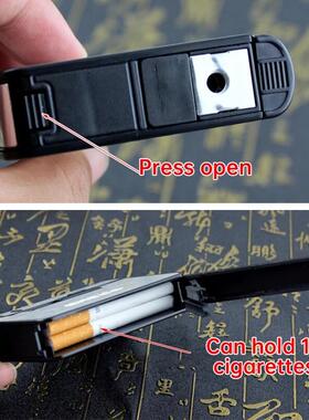 Portable Automatic Cigarette Case Boxes Not Lighter Men Gift
