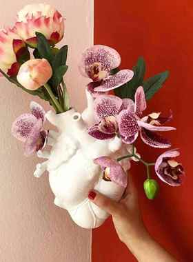 新款热卖心脏花瓶新版心脏造型家居桌面装饰树脂工艺品摆件