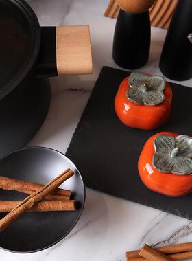 样板房售楼部样板间厨房摆件新中式软装红色花艺汤锅组合套装搭配