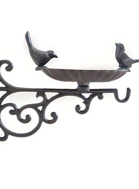 铸铁挂钩壁挂鸟食盆美式乡村铁艺吊蓝庭院户外墙面吊钩庭院装饰