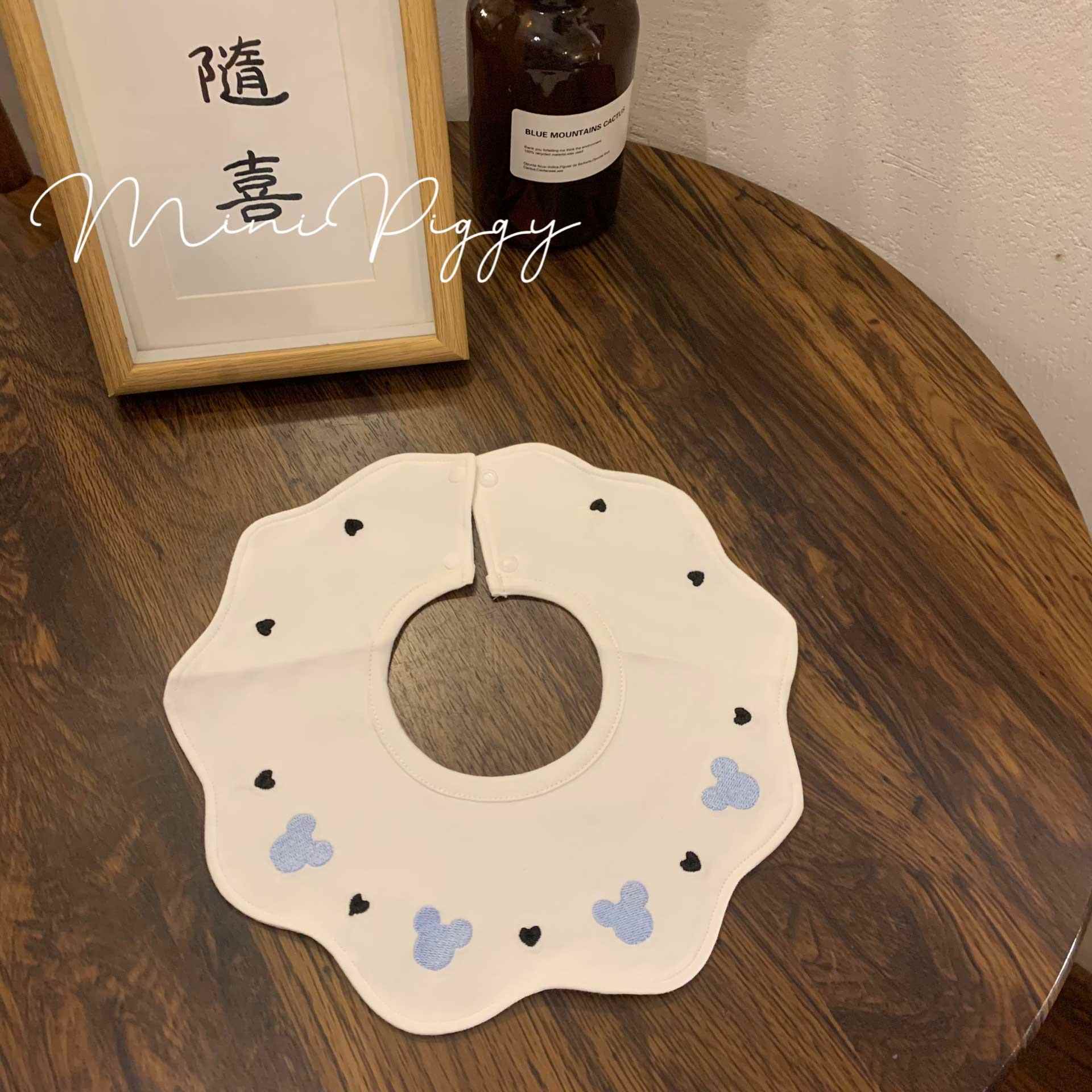 Slobber baby Korean style pure cotton children's waterproof bib newborn baby boy removable bib autumn and winter 0-2 years old