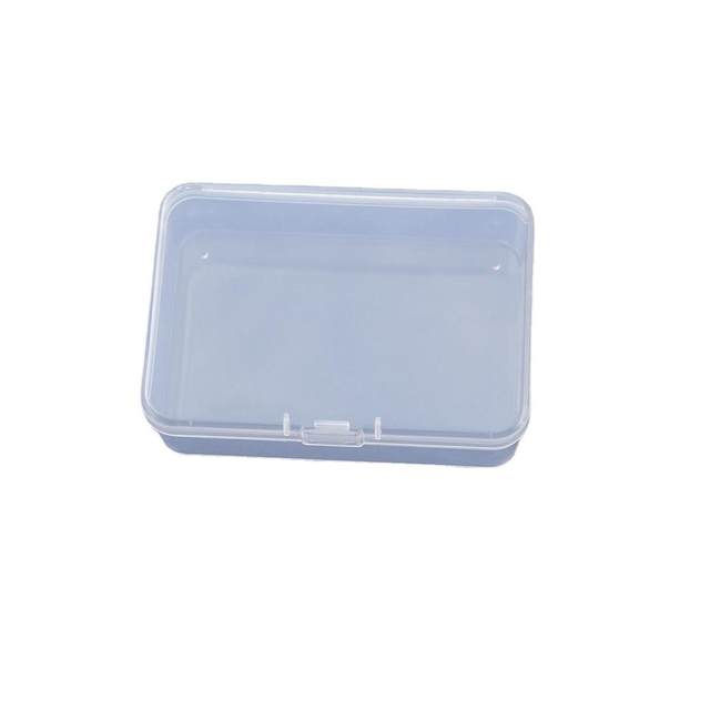 Transparent rectangular pp plastic box soap flower packaging box small material box white fishing gear spare parts storage box