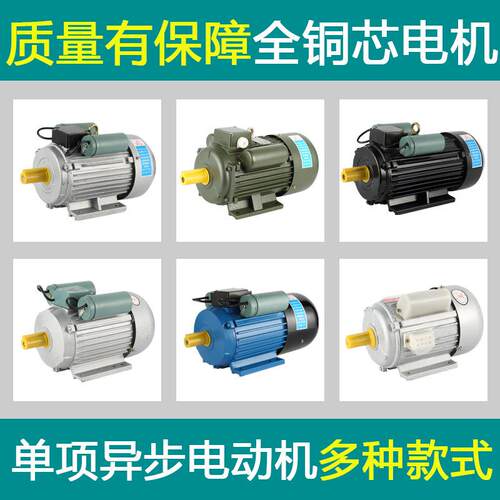 浙江台州0.55/0.75/1.5/2.2/3千瓦2极4极单相异步电动机全铜电机 - 图0