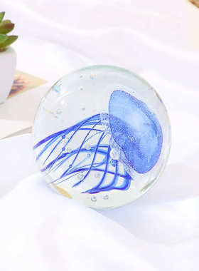 水母热销球工艺品家居饰品水母水族箱玻璃玻璃球夜光造景海洋