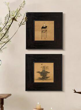 客厅中古风宋式美学艺术装饰画中式复古设计师餐厅卧室床头挂画