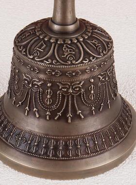 藏式尼泊尔九股金刚铃杵手工雕花纯铜铃铛密宗家居摆饰声音悠久