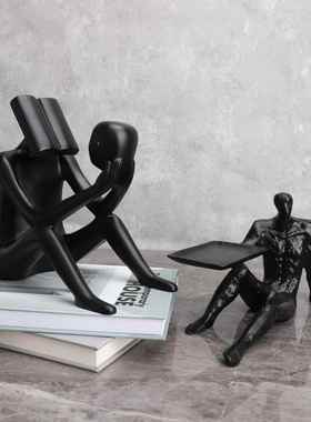 新中式魂创意树脂人者物灵读室电057视柜客厅家居桌面卧软装饰品