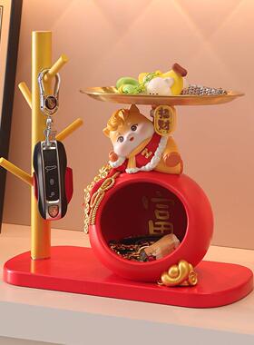 可爱马年吉祥物摆件入户玄关钥匙收纳春节喜庆装饰品乔迁新居礼物