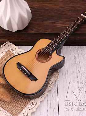 迷你乐器缺角民谣吉他模型仿真迷你马丁民谣木吉他摆件生日送礼物