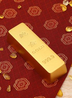 实心黄铜沙金金元宝摆件桌面装饰品乔迁开业仿真小礼物