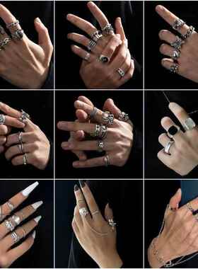 European and American trend skull serpentine ring欧美潮戒指