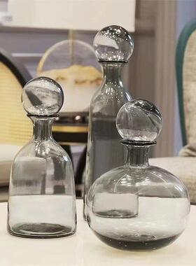 极简主义无障碍豪华风格玻璃花瓶客厅装饰插花斯堪的纳维亚创意入