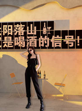 酒吧馆室内露营装饰品场景布置网红打卡墙面拍照区工业叙利亚风格