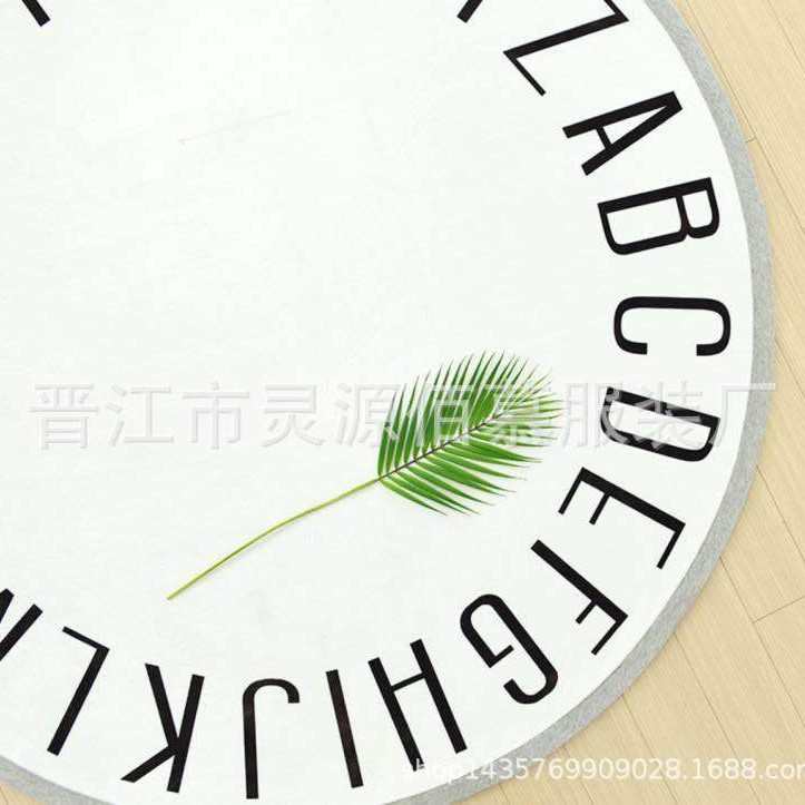 INS letter bear face rabbit round thickened non-slip carpet floor mat children's game mat tent bed curtain floor mat