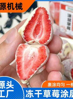 希源60型雪饼冻层干榴莲块巧0克力涂浆机 全自动坚果碎巧克力上设