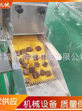 油炸糕连续式裹糠机 鱿鱼圈上面包屑设备 无骨鸡柳南瓜饼上糠机
