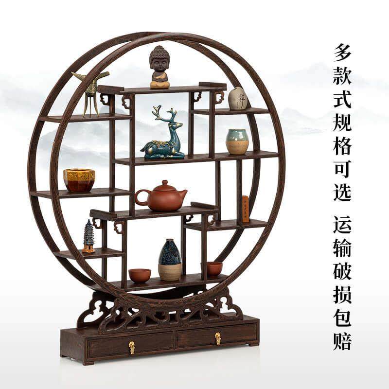 实木桌面小博古架中式多宝阁茶具杯垫紫砂壶摆件展示架放置古玩,淘宝优惠券,粉丝福利购,淘宝优惠卷