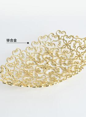 轻简约现代茶创意奢金属收果盘托盘样板间书房客纳厅GS9047几餐桌