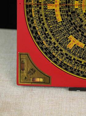 香港通胜黑面罗盘高精度专业纯铜综合指南针高级三合八卦阵摆件