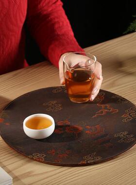 新品手工竹编香云纱干泡垫茶席隔热垫茶具配件杯垫围炉煮茶配件