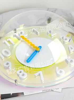 ins创意炫彩挂钟表客厅卧室家用泡泡钟亚克力太空罩网红静音简约