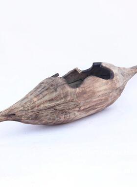 厂家销售手工制作木质枣核型工艺品多肉花槽花盆器皿装饰摆件
