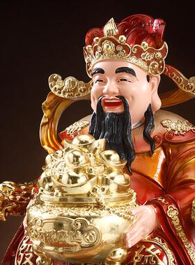 文财神爷佛像家用供奉招财店铺公司开 业送礼物八方来财财神像摆