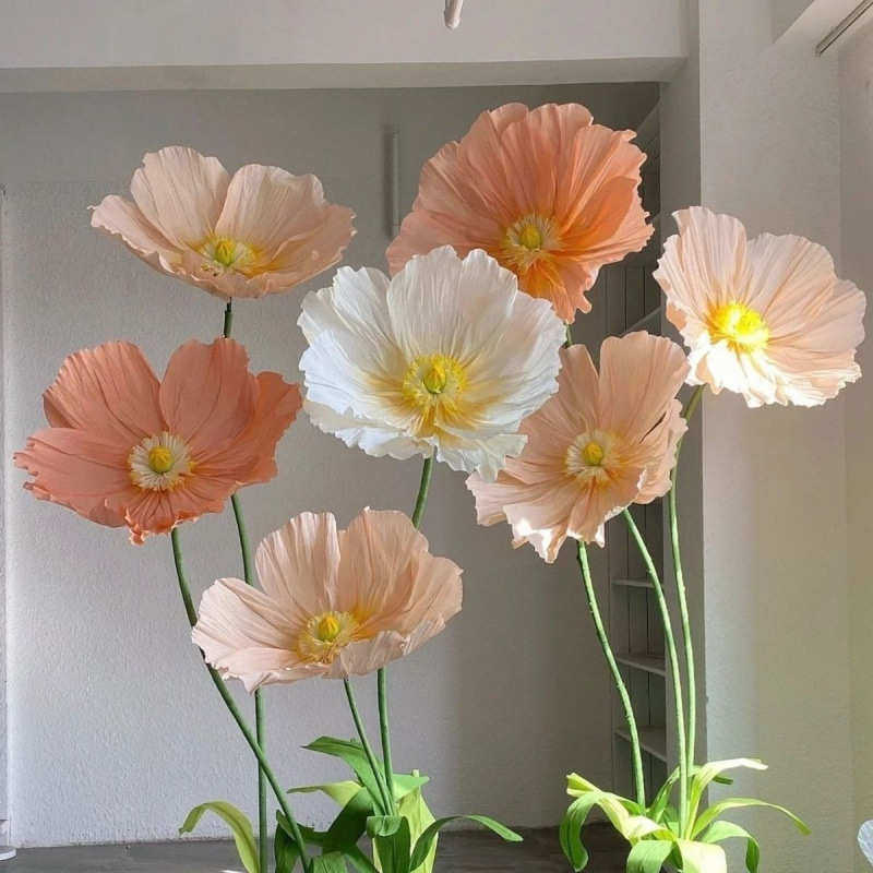 巨型纸艺花虞美人婚庆纸花户外婚礼假花布置花艺手工落地仿真花,淘宝优惠券,粉丝福利购,淘宝优惠卷