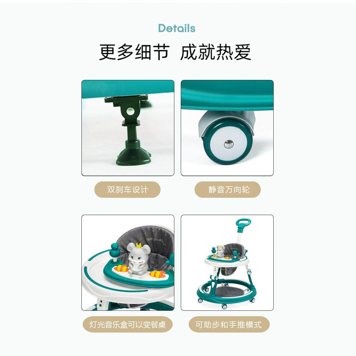 堡讯学步车防o型腿2025年新款婴儿手推助步车防侧翻可折盖布拉车,淘宝优惠券,粉丝福利购,淘宝优惠卷